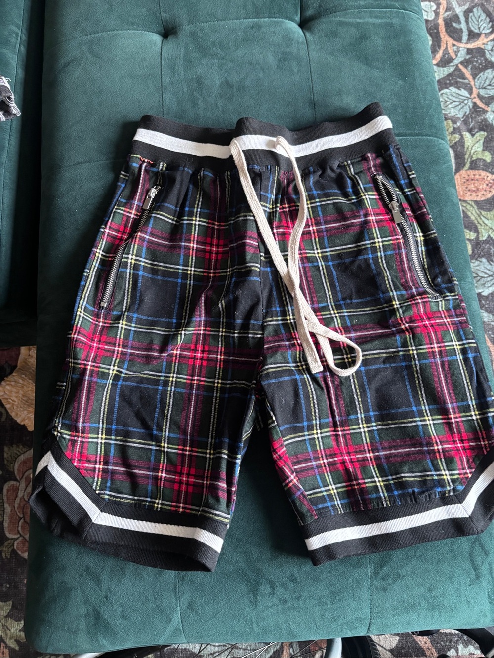Victorious Plaid Bermuda Shorts with Black Waistband